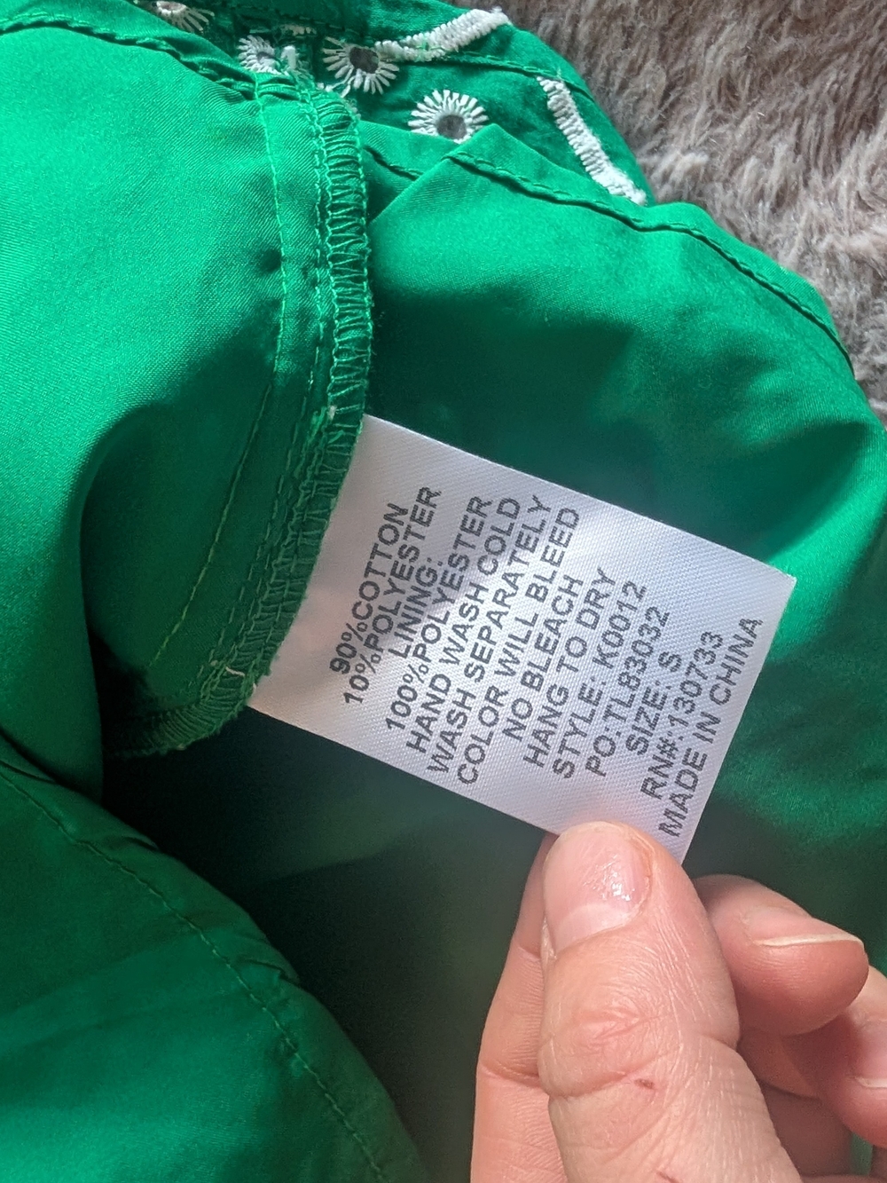 Umgee Green Patterned Ruffle Split-Neck Blouse - Picture 9 of 9